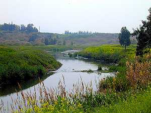 Jordan River south of Sea of Galilee