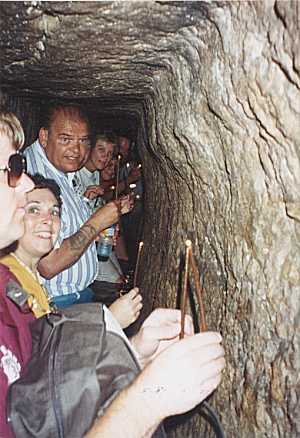 Hezekiah's Tunnel inside with Group