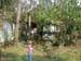 Food Recipient in Sidell LA Trailer Park - Old Woman with tree in dining room